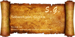 Sebestyén Gitta névjegykártya